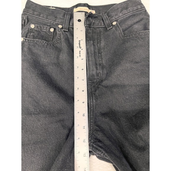 Levi's Premium High Loose Jeans Womens Size 25x31 Black Wash 90's Baggy Wide Leg - Picture 4 of 10